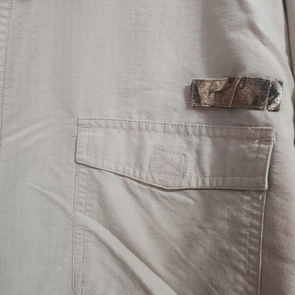 Northwest Territory Mens Fishing shirt, XXXL Tan long sleeve Button up - Picture 3 of 8